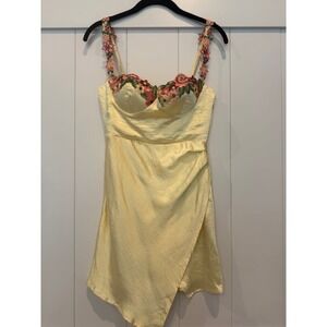 Here Comes‎ The Sun Lemon Floral Mini Dress US XS Australian 6 Party